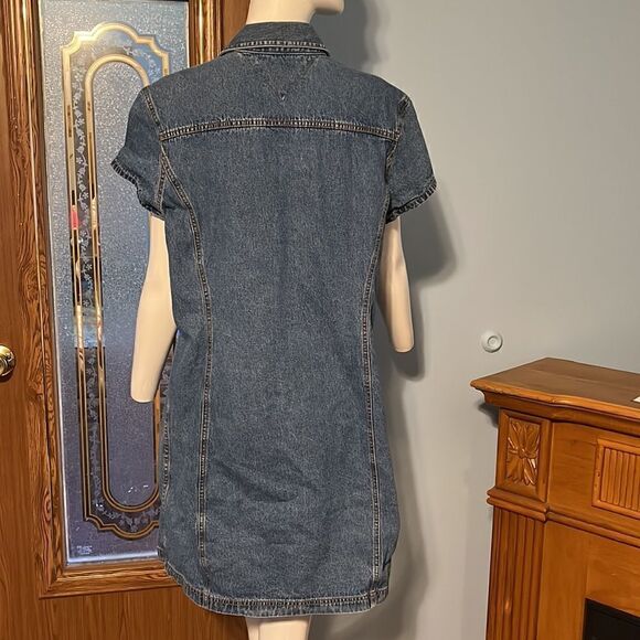 Vintage Y2K Denim Snap Up Tommy Hilfiger Dress - Picture 5 of 9